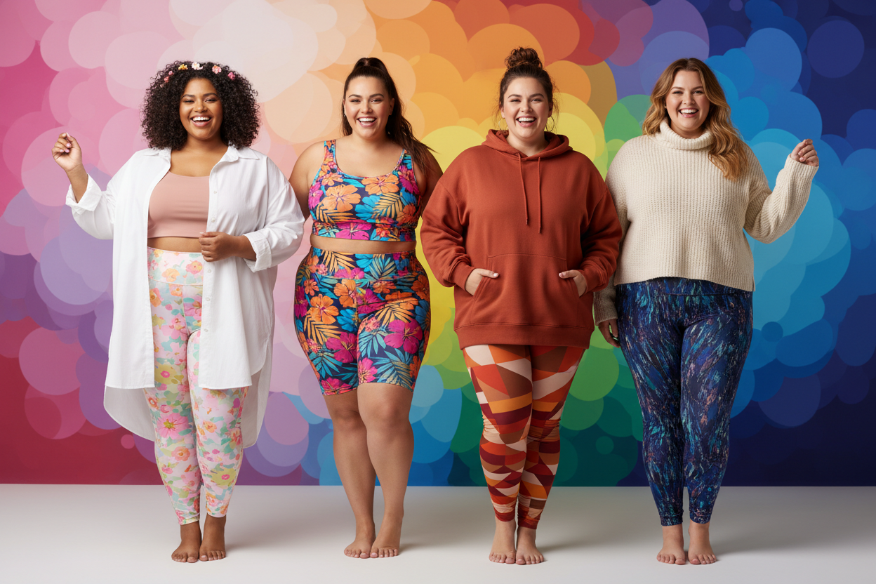 Bold Print Plus Size Leggings Outfit Ideas for Every Season 2026