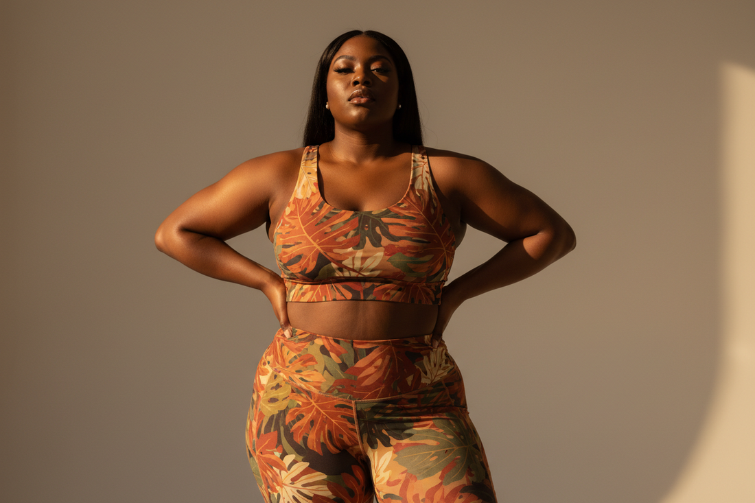 Plus Size Earth Tone Activewear – Warm Neutrals for Curves