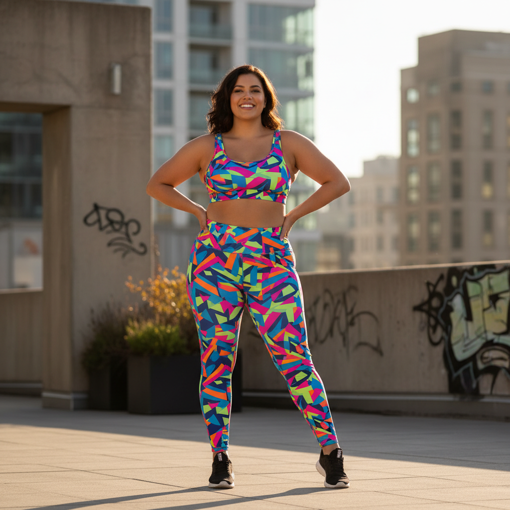Plus Size Geometric Print Activewear: Bold, Graphic, and Built for Your Curves