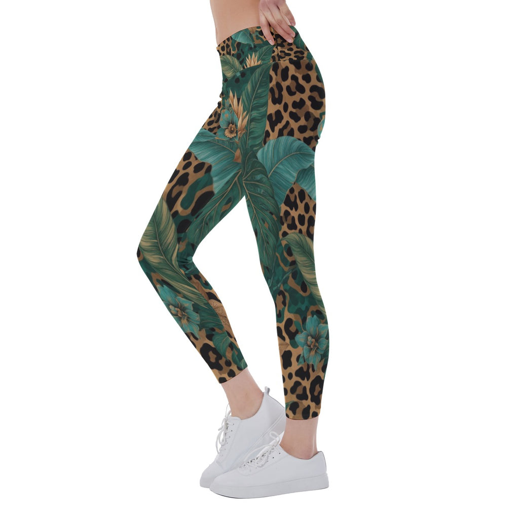 Tropical Jaguar Yoga Leggings