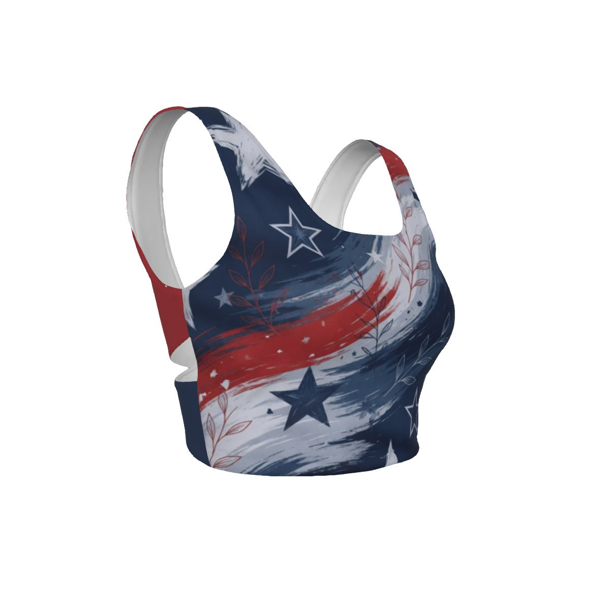 Stars & Stripes Back Cross Sports Bra