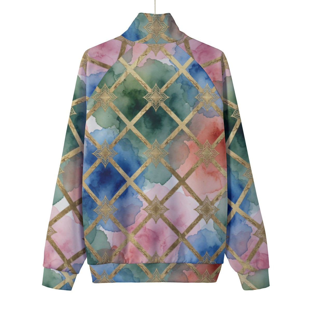 Diamond Luxe All-Over Print Unisex Stand Collar Black Lining Jacket