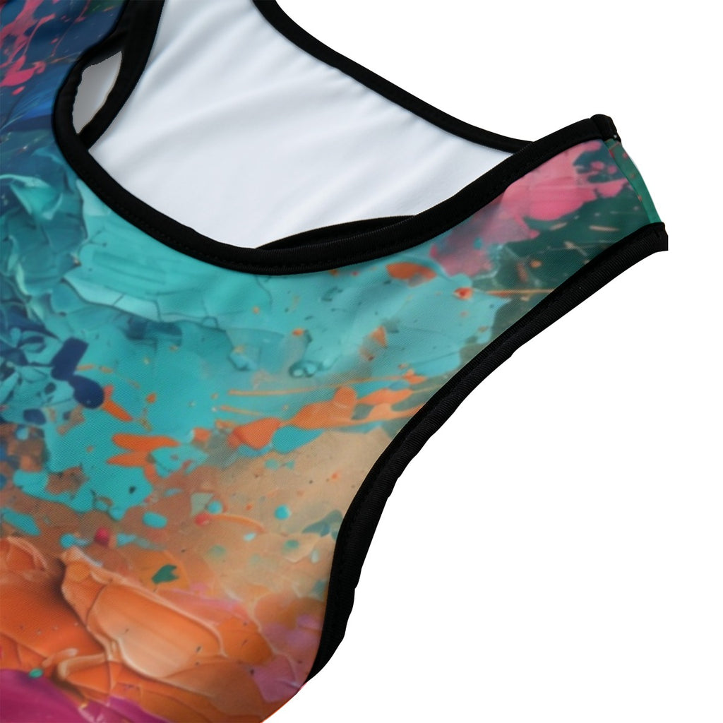 Tropical Paint Explosion Sports Bra