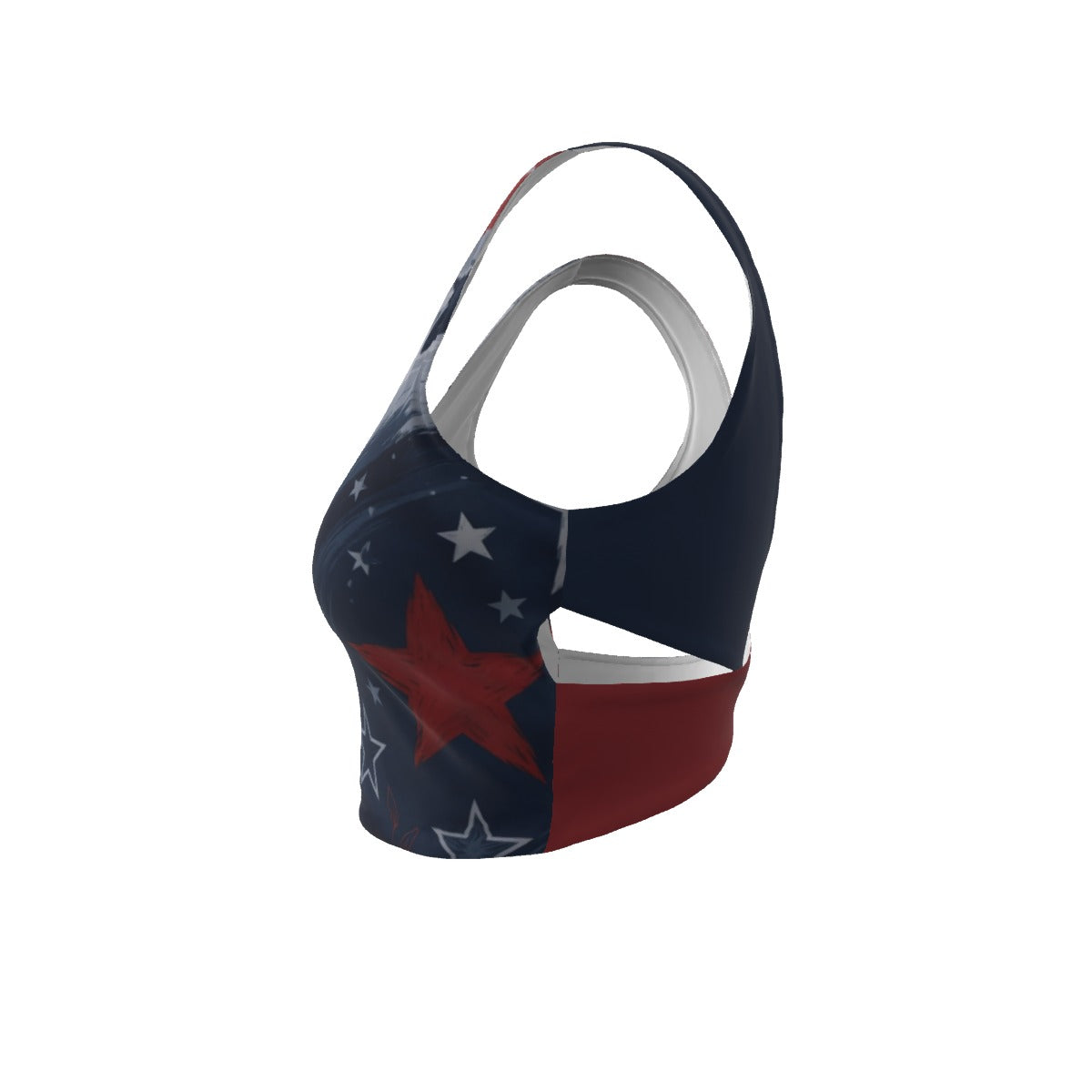 Stars & Stripes Back Cross Sports Bra