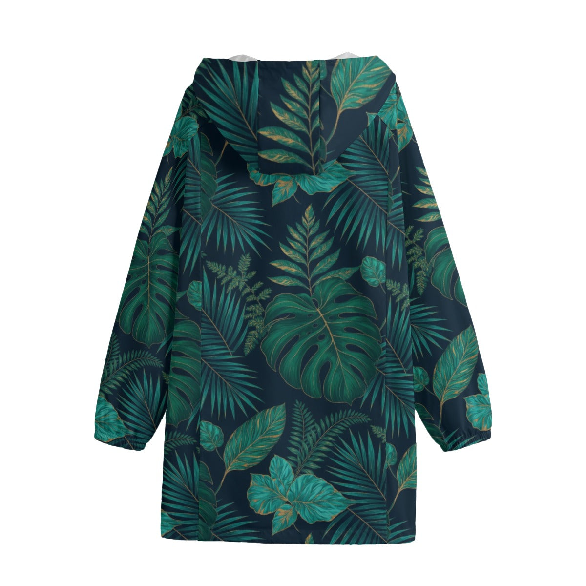 Midnight Botanical Windbreaker Long Jacket
