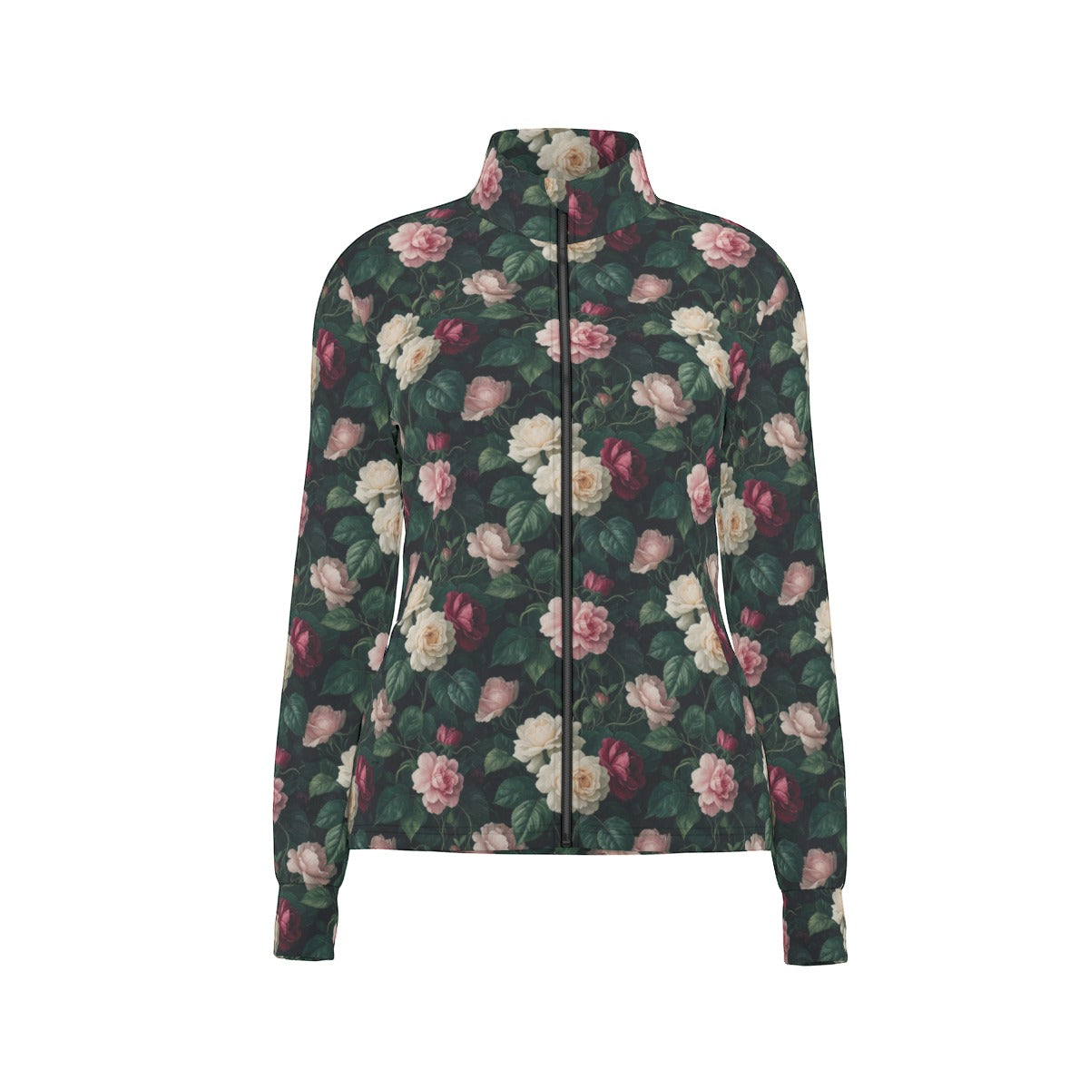 Emerald Rose Garden Zip-Up Sport Jacket