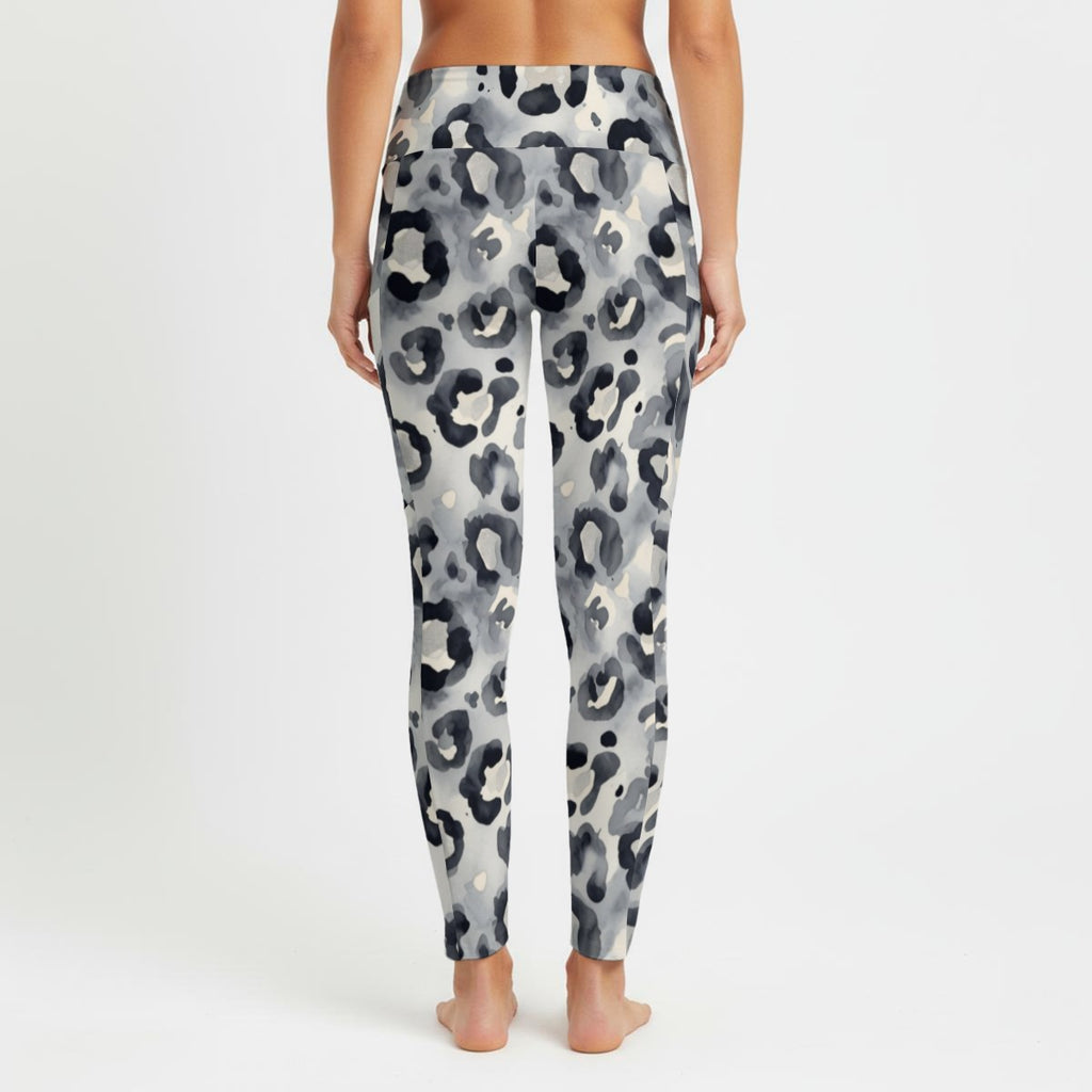 Snow Leopard High-Waist Pocket Leggings