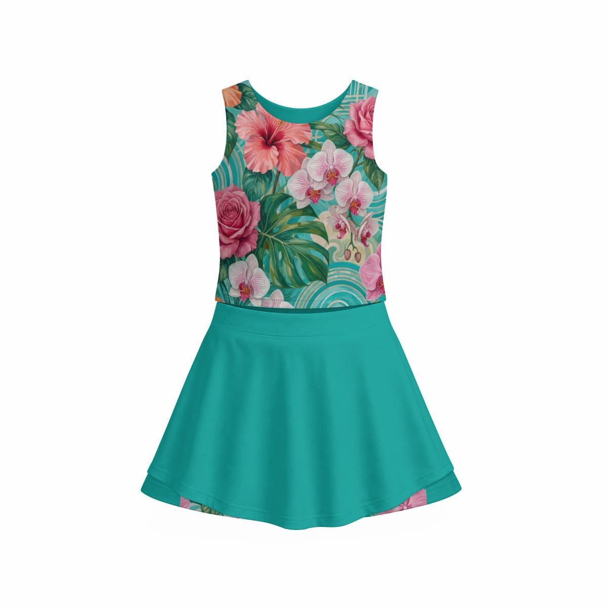 Miami Paradise Floral Vest Skirt Set