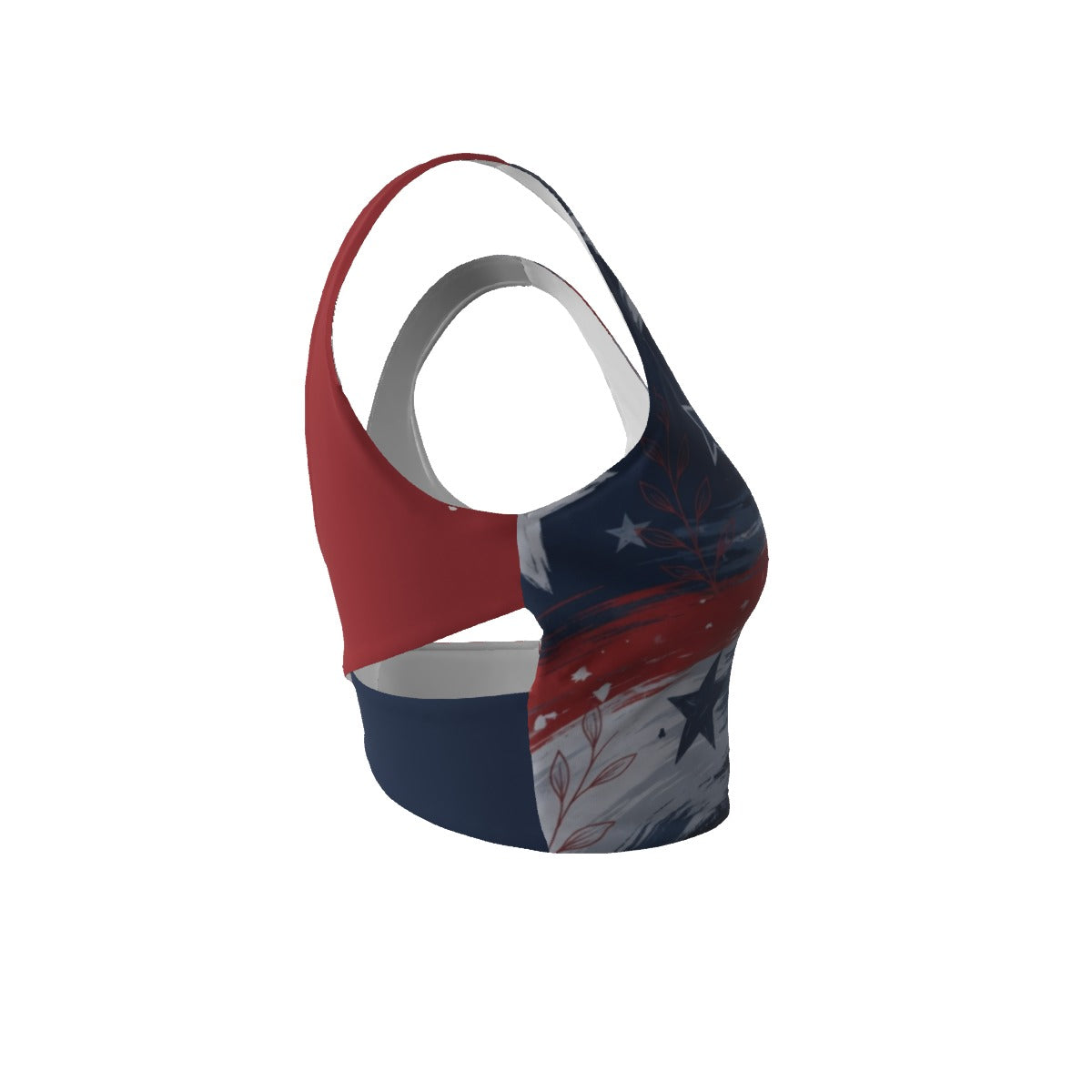 Stars & Stripes Back Cross Sports Bra