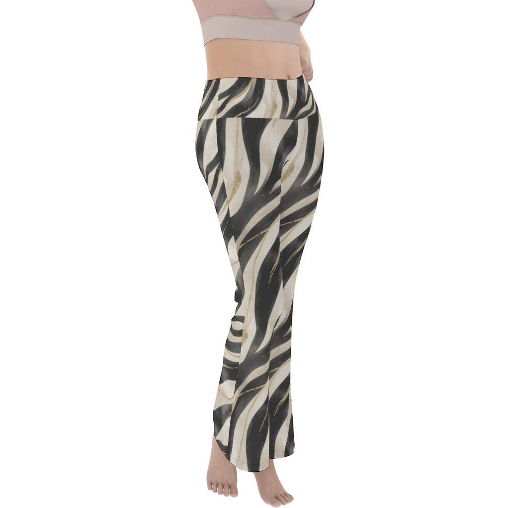 Zebra Wave Flare Yoga Pants