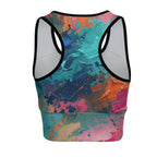 Tropical Paint Explosion Sports Bra