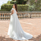 Elan Off-Shoulder Tulle Appliqué Bridal Gown
