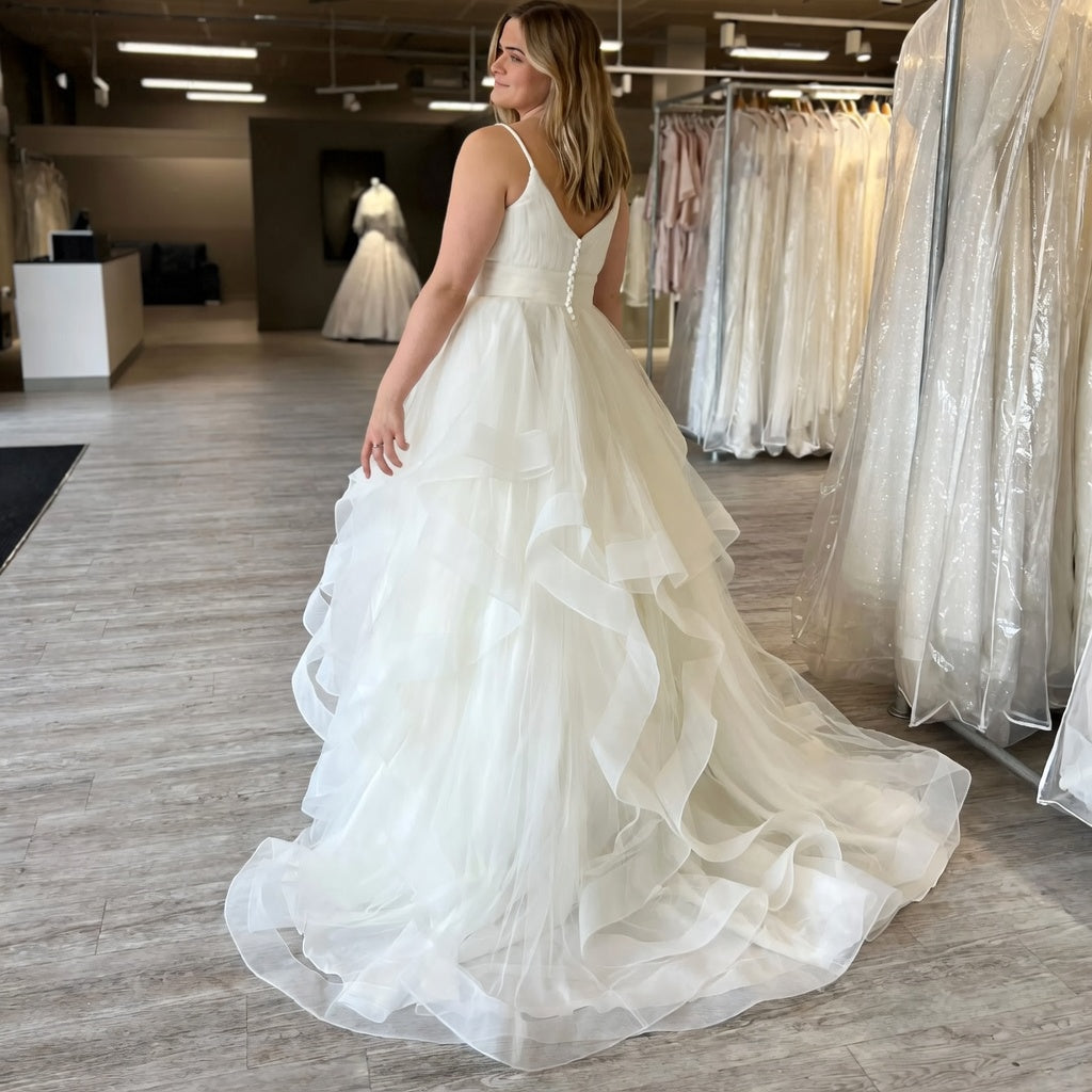 Ione V-Neck Spaghetti Strap A-Line Gown