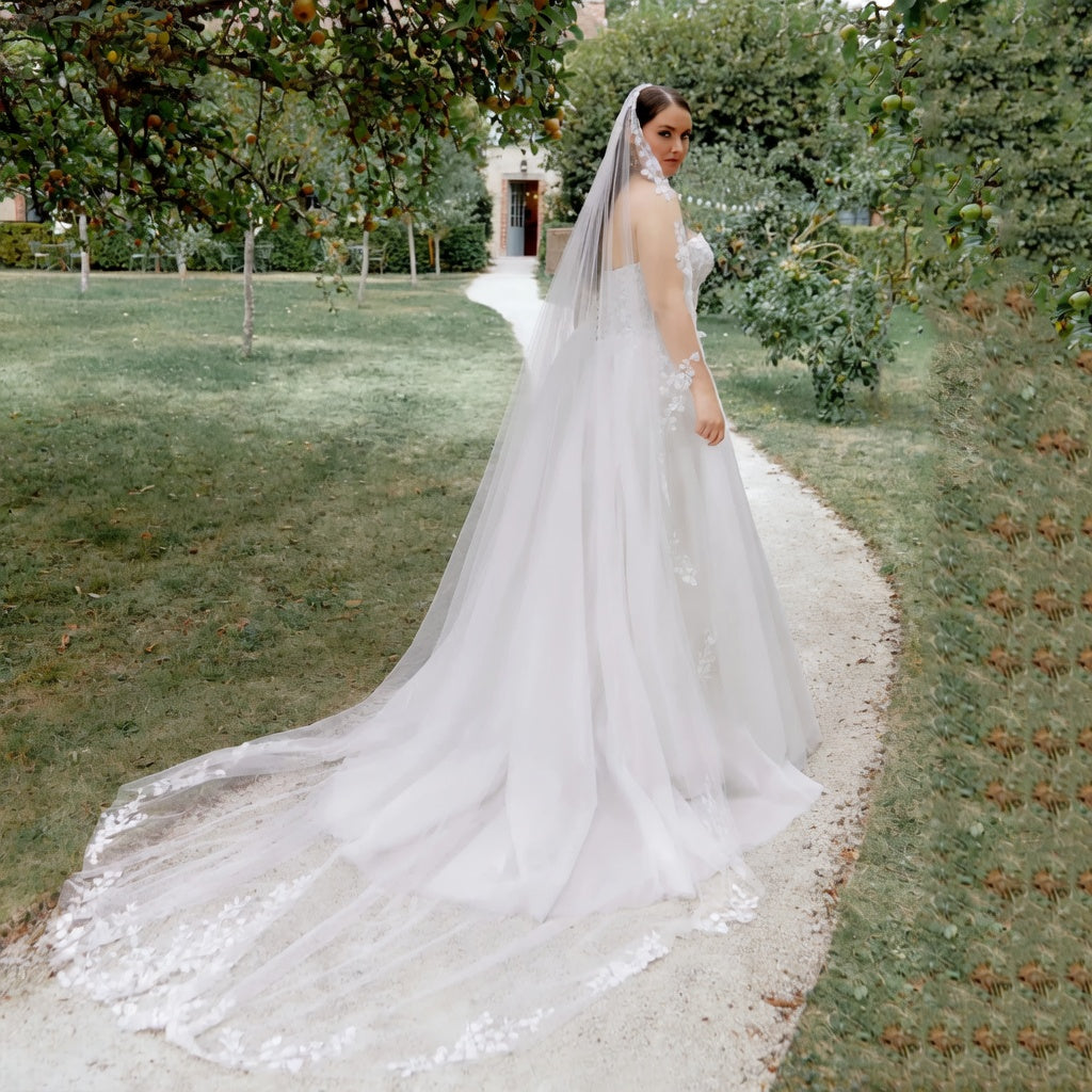 Maris Strapless Tulle A-Line Gown