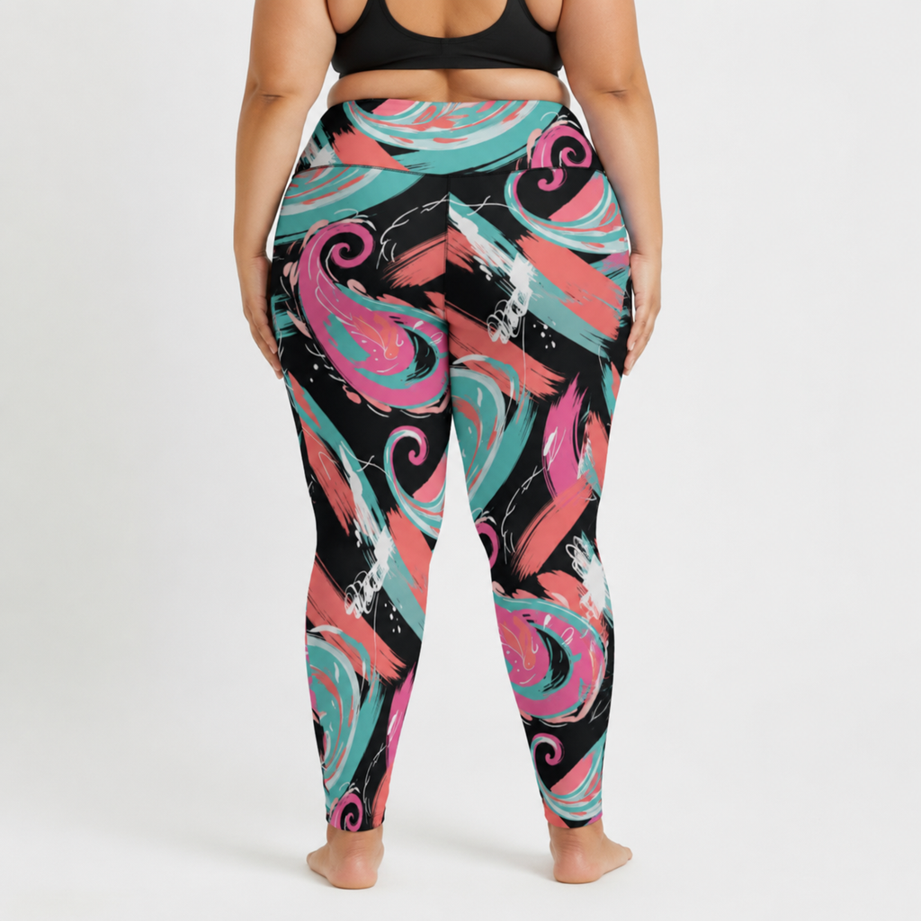 Swirl Print High-Waist Pocket Leggings