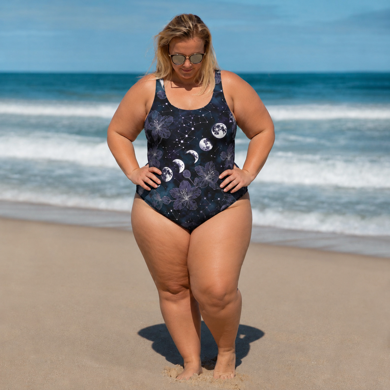 Luna Moon Phase One-Piece Swimsuit