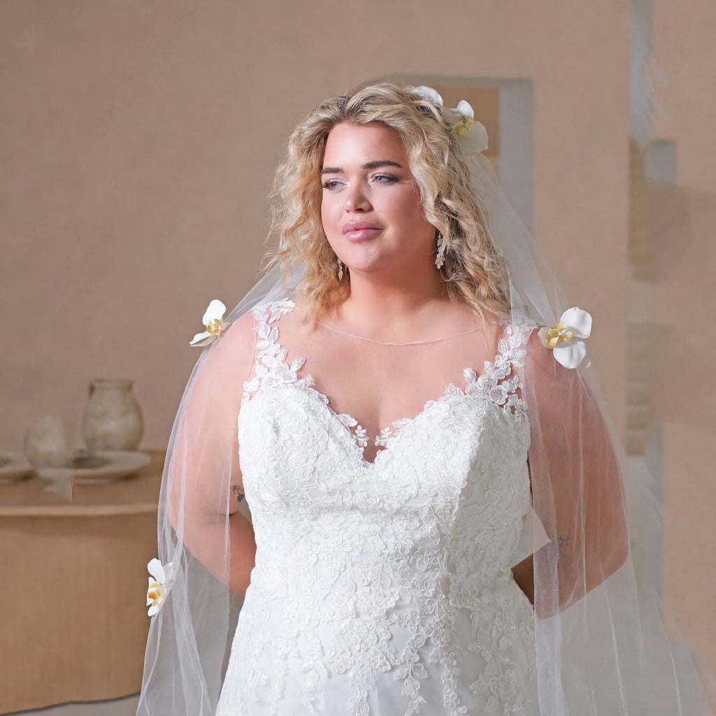 Sera Lace Appliqué A-Line Gown