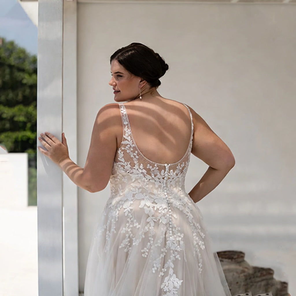 Elan Spaghetti Strap Boho Tulle Bridal Gown