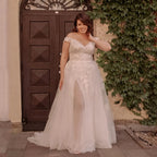 Fara Off-Shoulder Lace Slit Bridal Gown