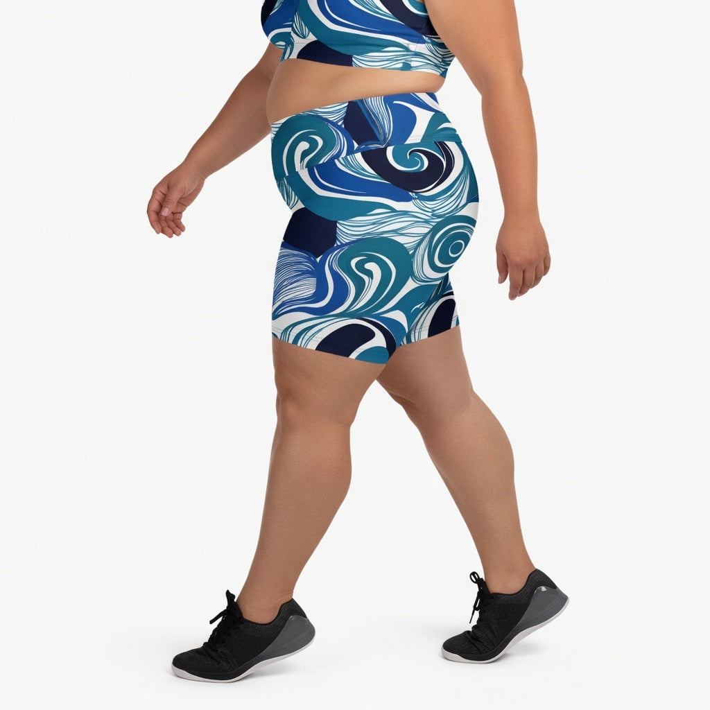 Roux Swirl Plus Size Yoga Shorts