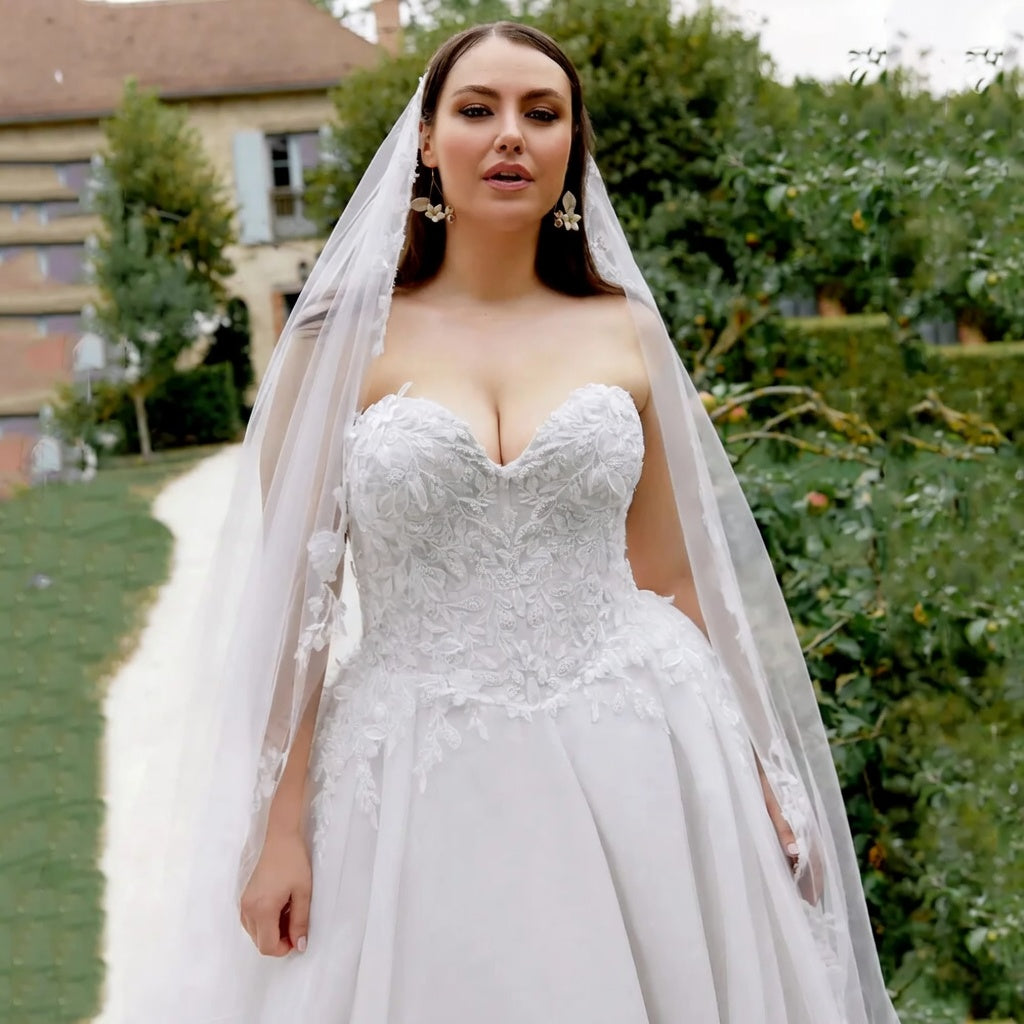 Maris Strapless Tulle A-Line Gown