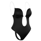 Alessia Deep-Plunge Backless Bodysuit