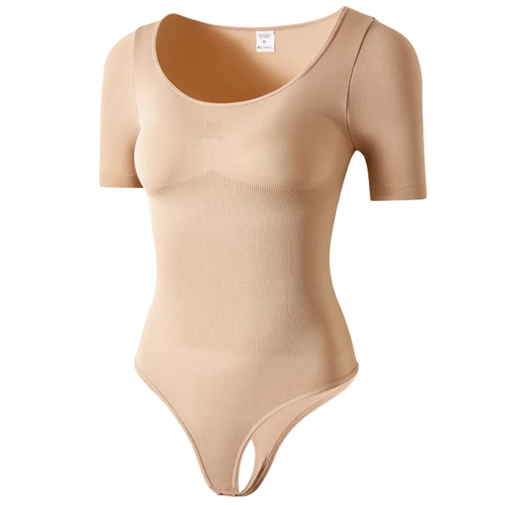 Liesl Short-Sleeve Thong Bodysuit