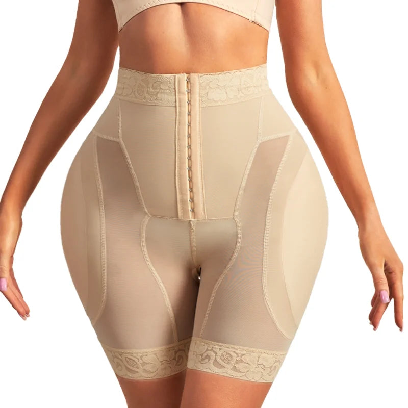 Delphine Hook-Front Padded Shaper Shorts
