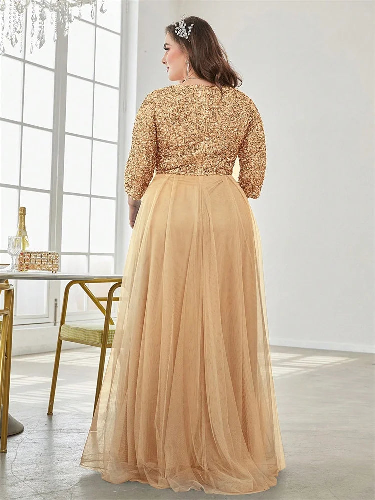 Gala Lace Bodice Chiffon Evening Gown