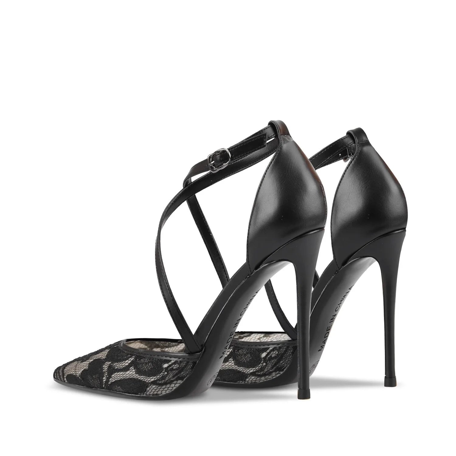 Seraphine Handmade Lace Mesh Pointed-Toe Stiletto Sandal