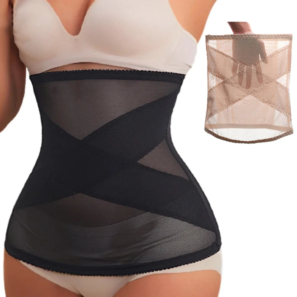 Rosamund Crossover Mesh Waist Cincher