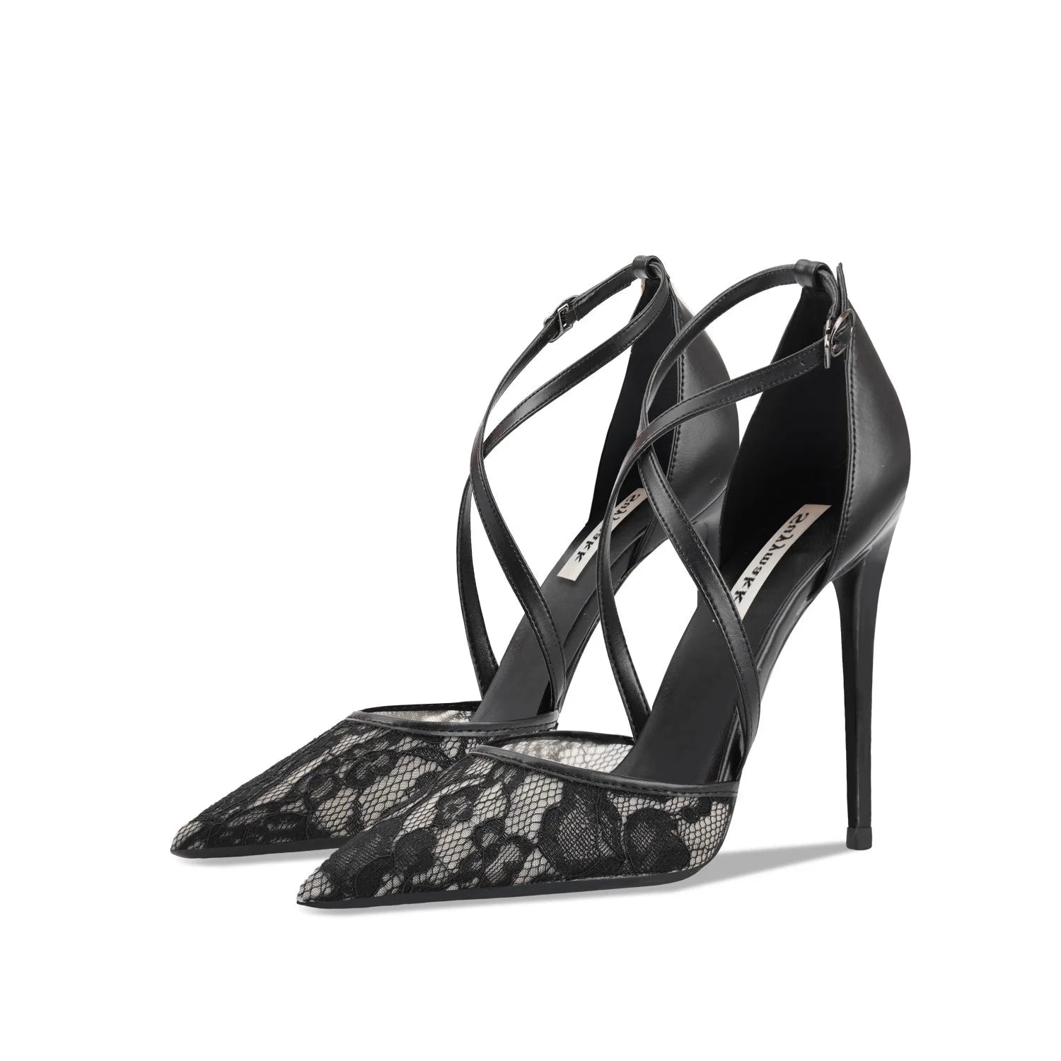 Seraphine Handmade Lace Mesh Pointed-Toe Stiletto Sandal