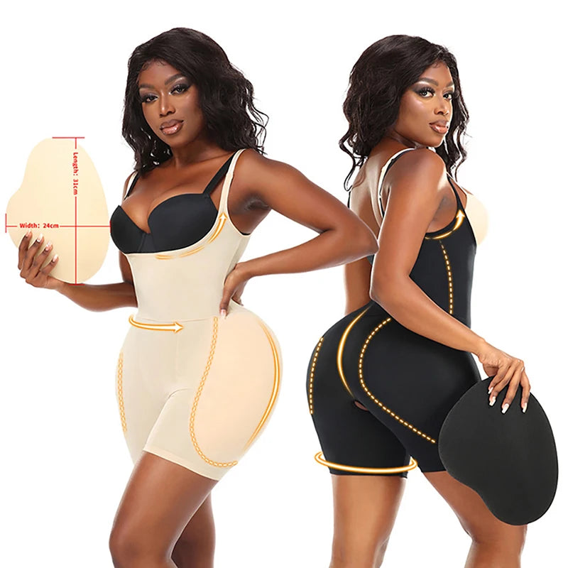 Padded Open-Bust Shaping Bodysuit
