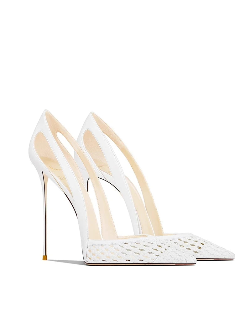 Velour Handmade Genuine Leather Pointed-Toe Slip-On Pump