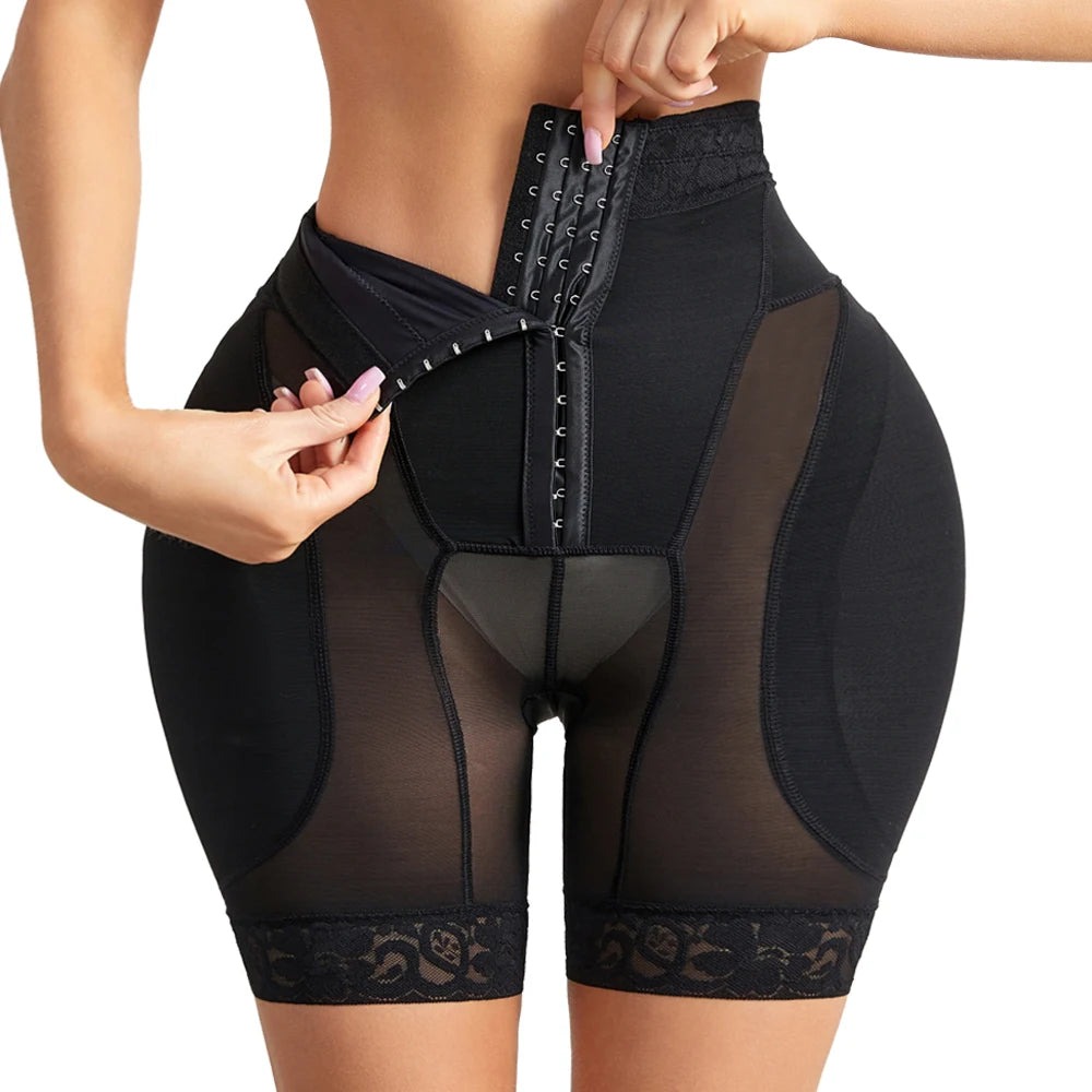 Delphine Hook-Front Padded Shaper Shorts