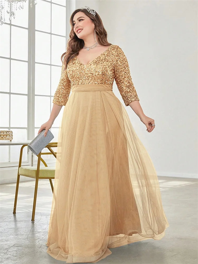 Gala Lace Bodice Chiffon Evening Gown