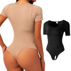 Liesl Short-Sleeve Thong Bodysuit