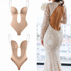 Alessia Deep-Plunge Backless Bodysuit