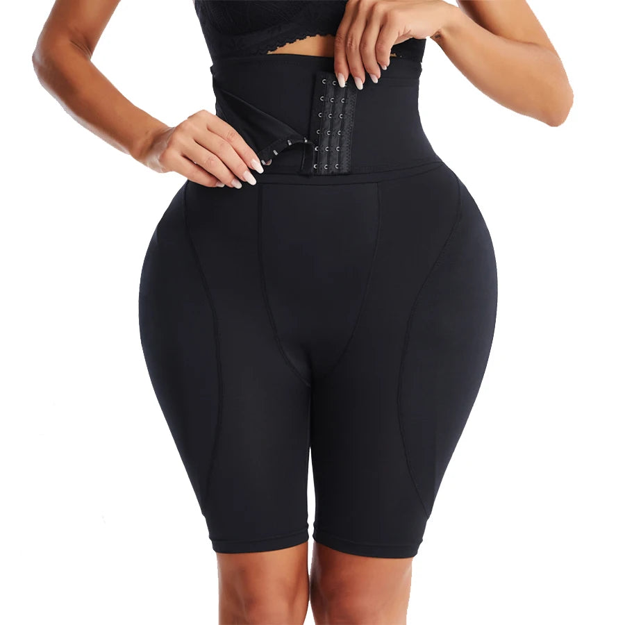 Paulette Belted Hip Pad Shorts, up to 6XL