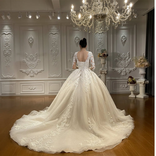 Amélie Floral Lace A-Line Wedding Gown