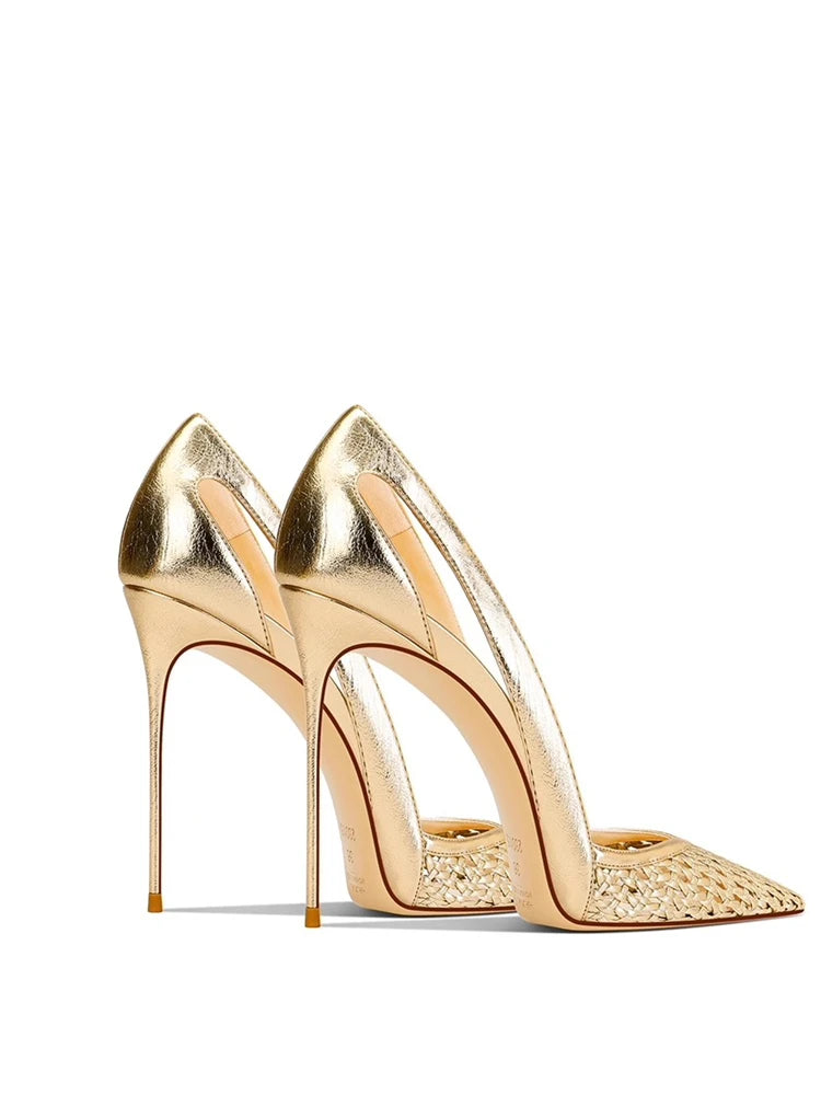 Velour Handmade Genuine Leather Pointed-Toe Slip-On Pump