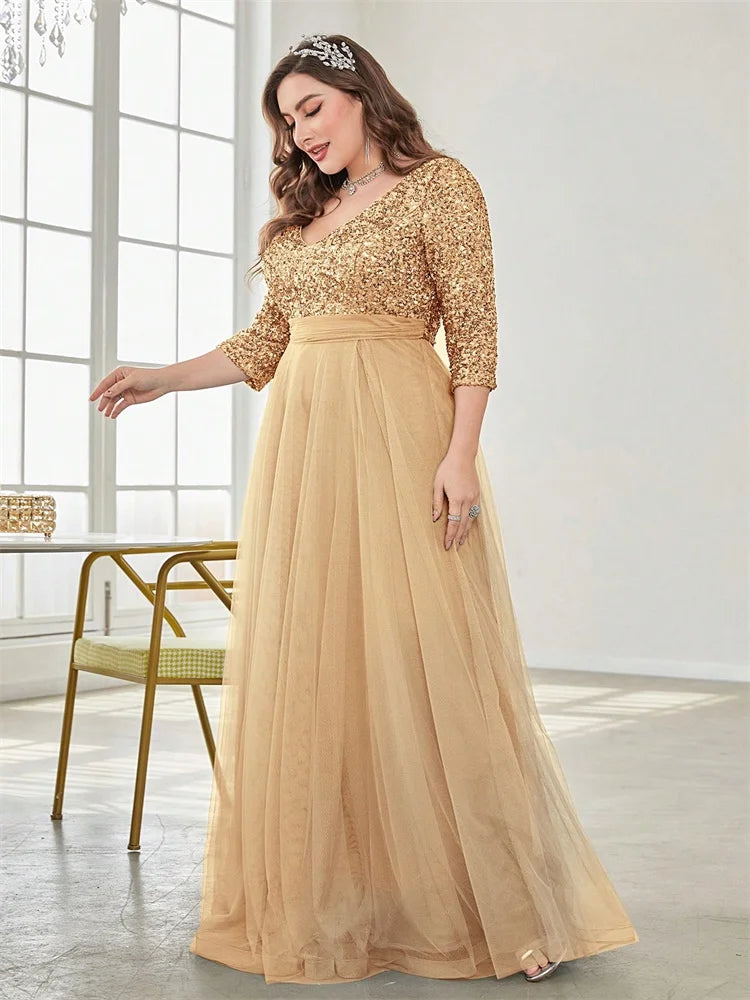Gala Lace Bodice Chiffon Evening Gown