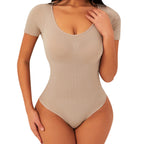 Liesl Short-Sleeve Thong Bodysuit