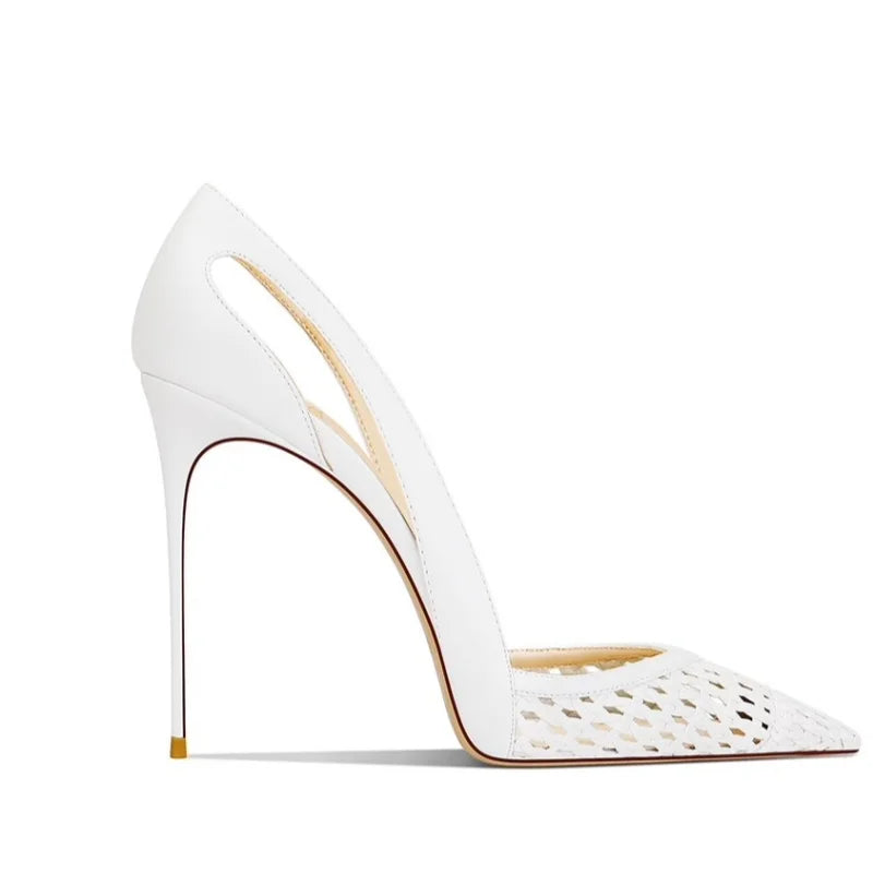 Velour Handmade Genuine Leather Pointed-Toe Slip-On Pump