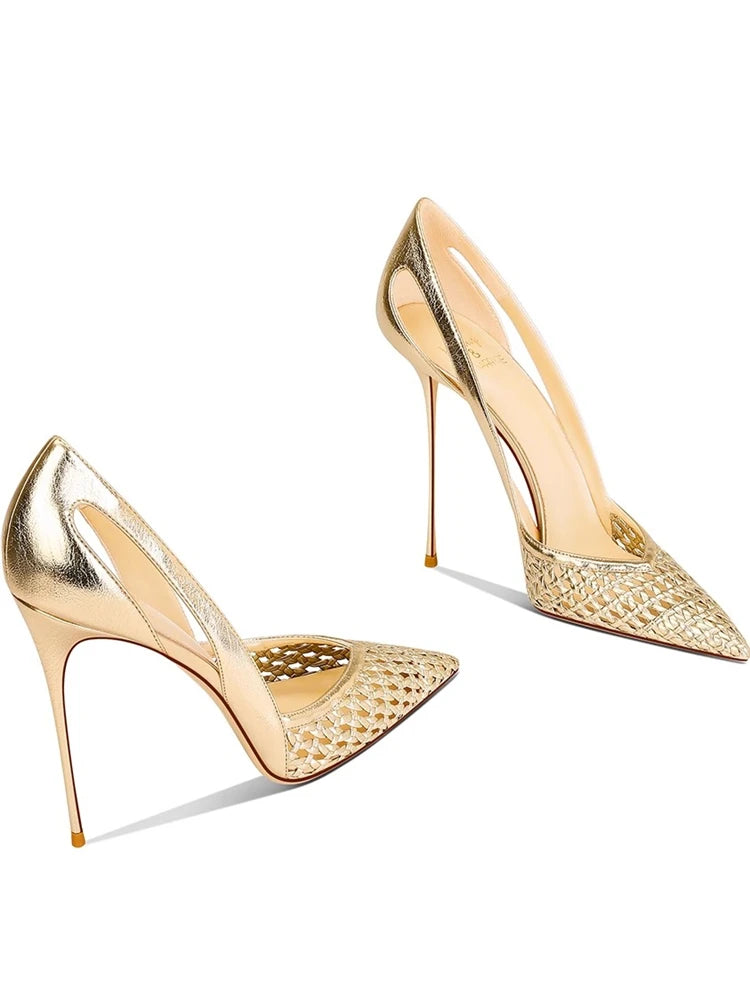 Velour Handmade Genuine Leather Pointed-Toe Slip-On Pump