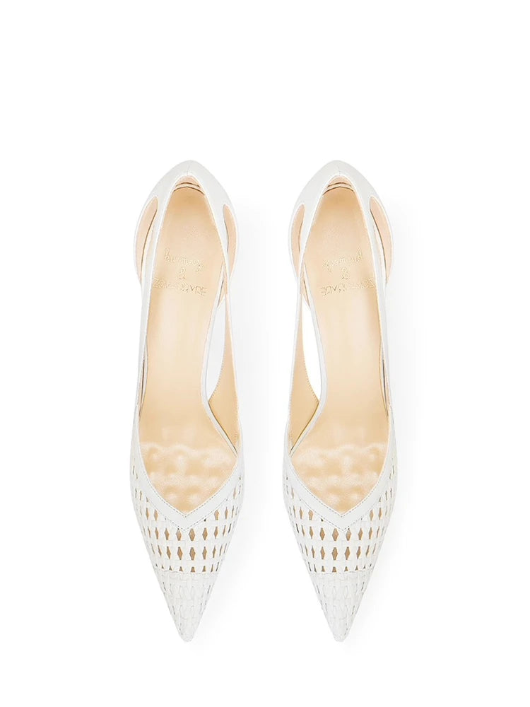 Velour Handmade Genuine Leather Pointed-Toe Slip-On Pump