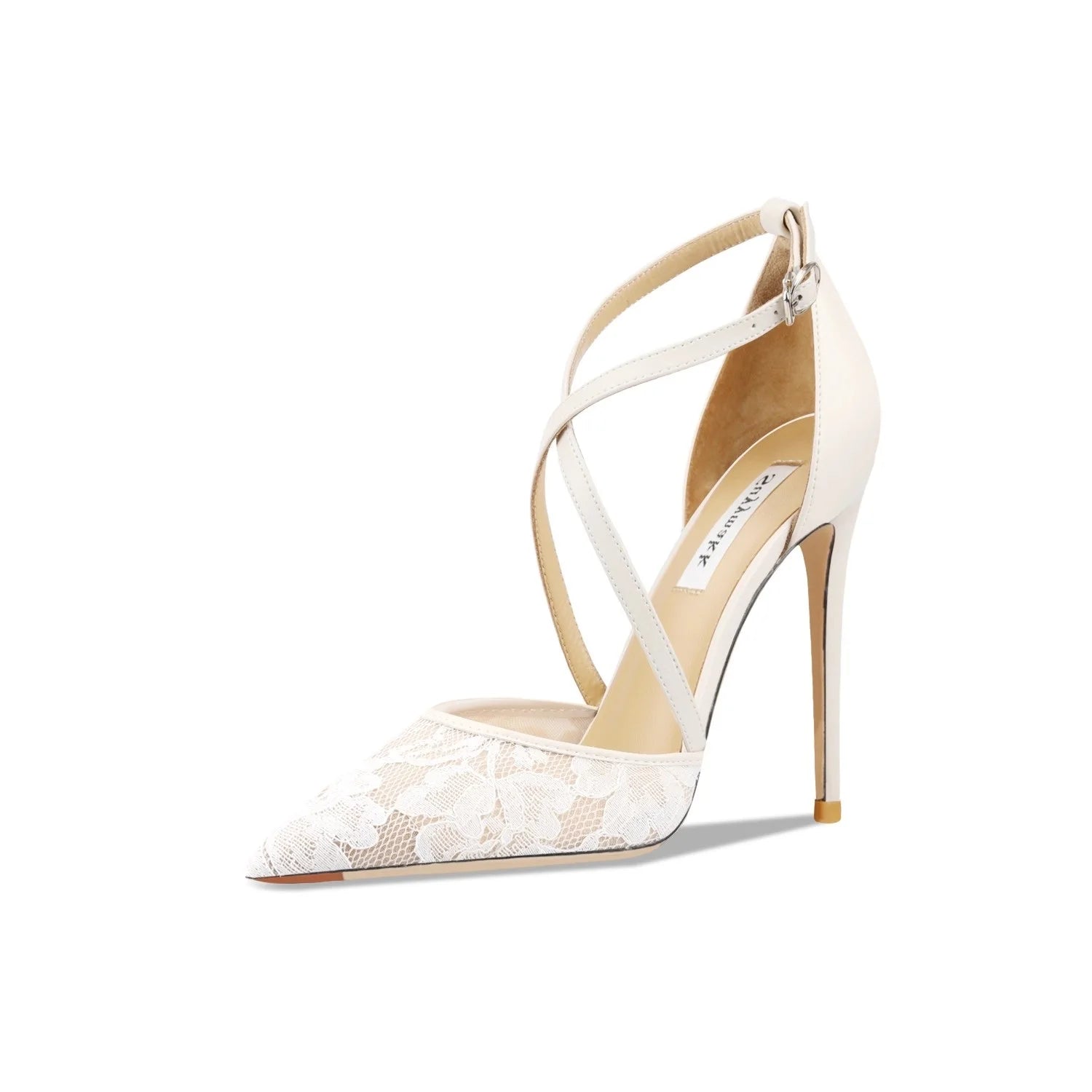 Seraphine Handmade Lace Mesh Pointed-Toe Stiletto Sandal