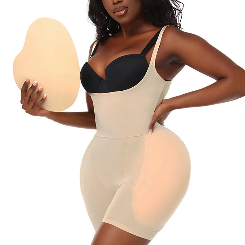 Padded Open-Bust Shaping Bodysuit