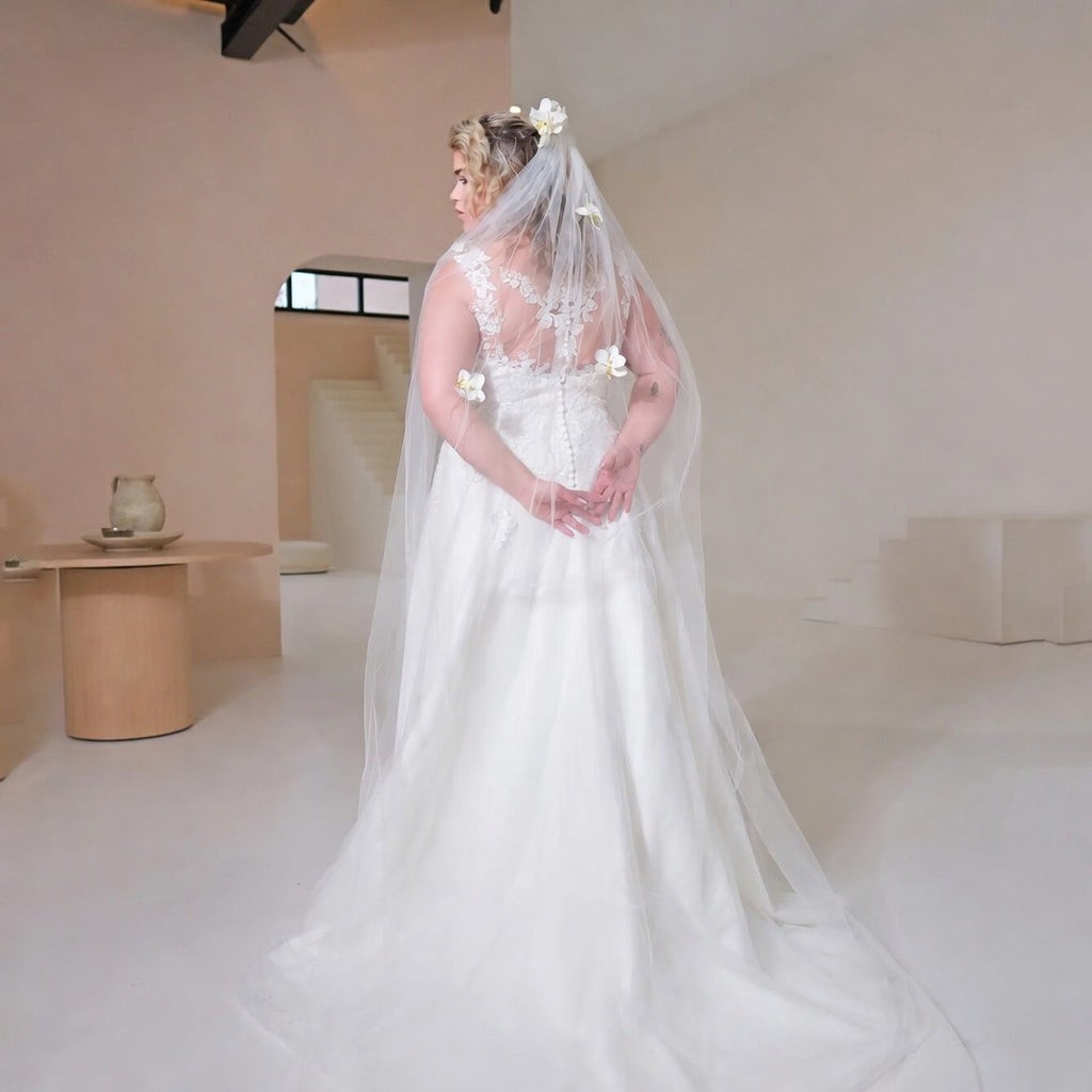 Sera Lace Appliqué A-Line Gown