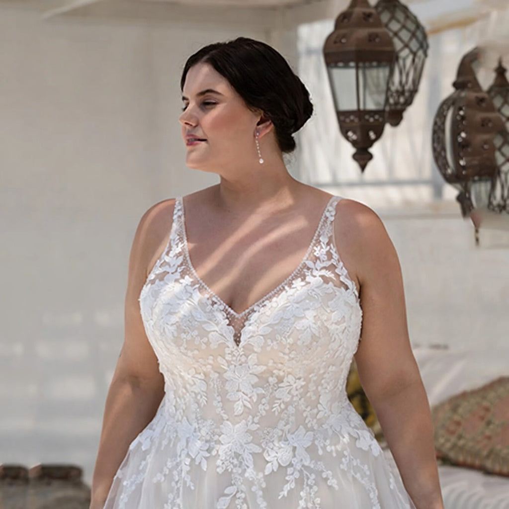 Elan Spaghetti Strap Boho Tulle Bridal Gown